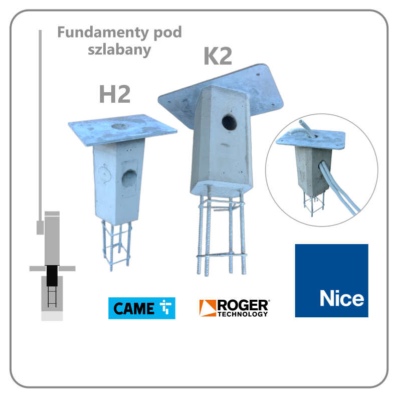 Fundamenty H2 i K2 pod szlabany